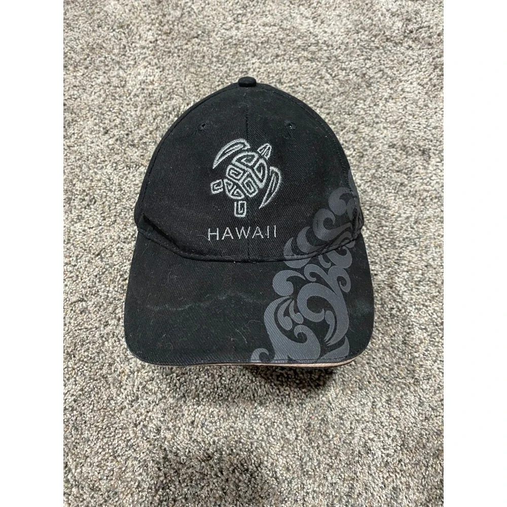 Surfware Hat Unisex OSFA Black Good Hawaii Honu Turtle Tribal Swirl Baseball Cap